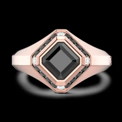 Anello Zancan in oro 18kt con diamante nero.