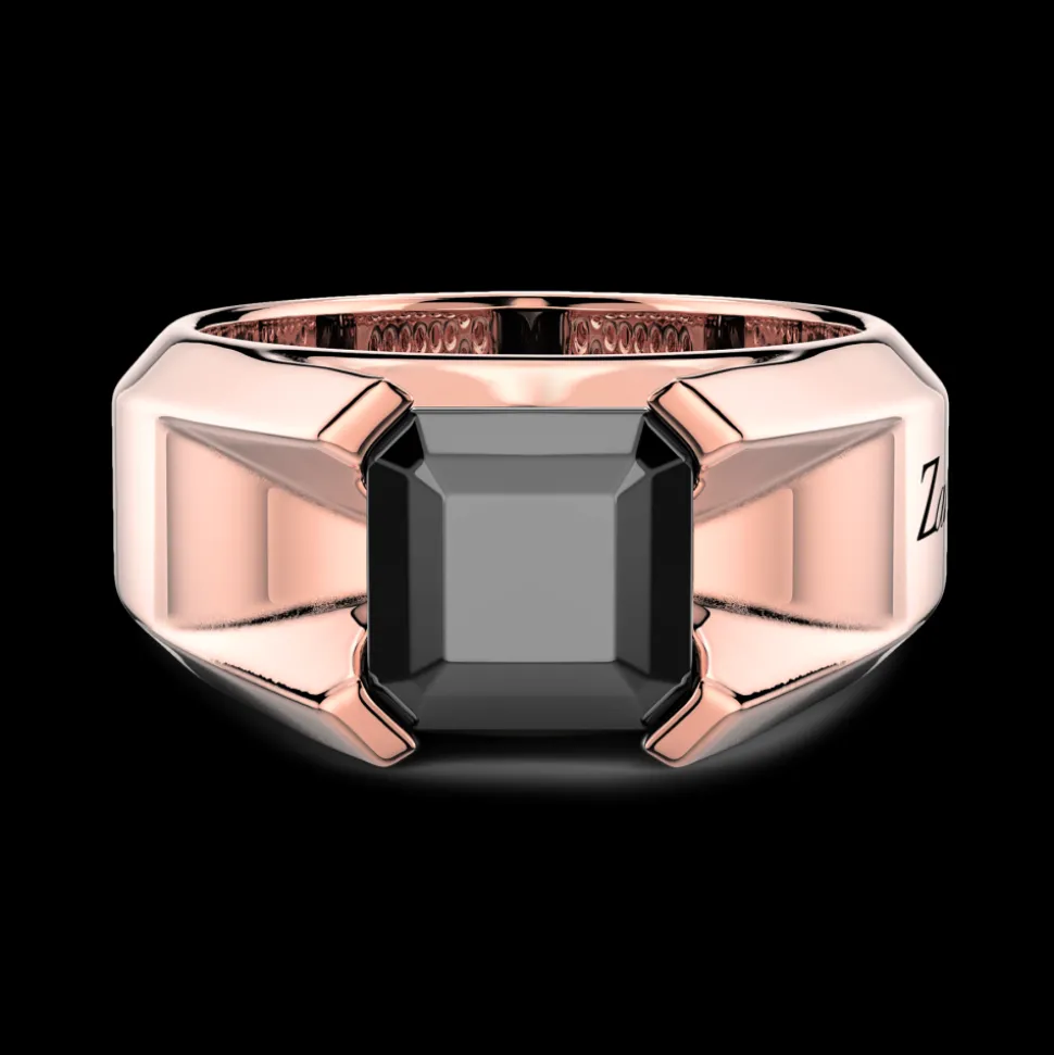 Anello Zancan in oro 18kt con diamante nero.