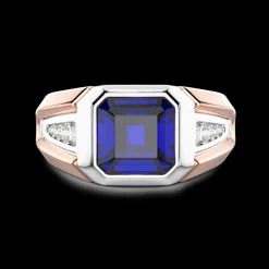 Anello Zancan in oro 18kt con zaffiro blu.