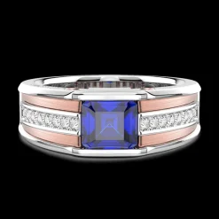 Anello Zancan in oro 18kt con zaffiro blu.