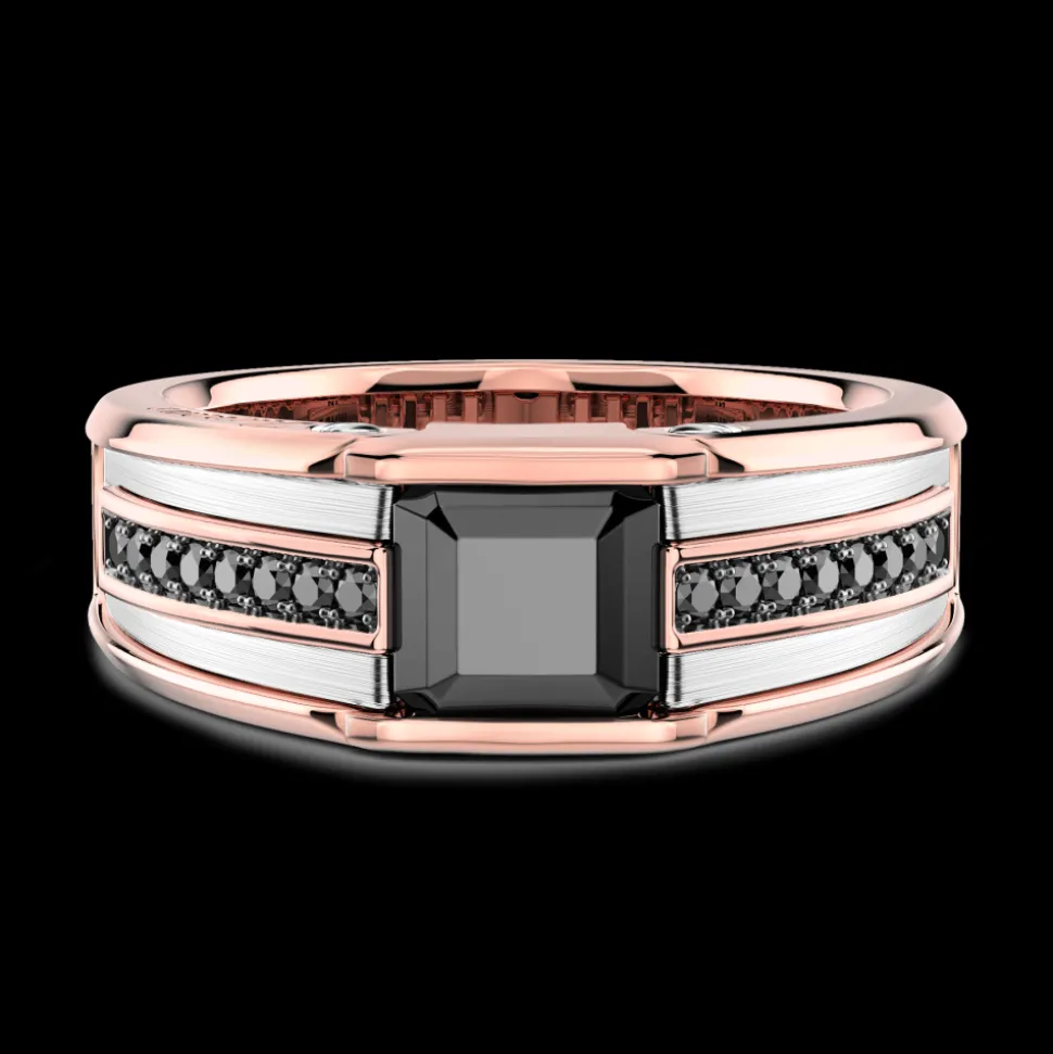 Anello Zancan in oro 18kt con diamante nero.