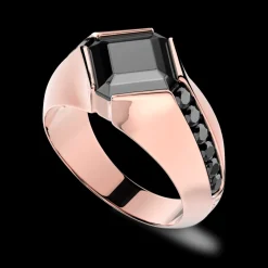 Anello Zancan in oro 18kt con diamante nero.
