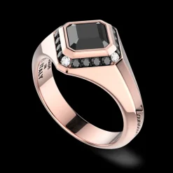 Anello Zancan in oro 18kt con diamante nero.