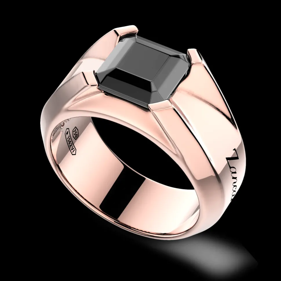 Anello Zancan in oro 18kt con diamante nero.