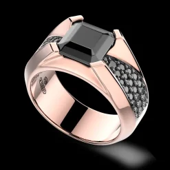 Anello Zancan in oro 18kt con diamante nero.