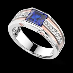 Anello Zancan in oro 18kt con zaffiro blu.