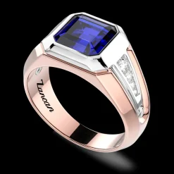 Anello Zancan in oro 18kt con zaffiro blu.
