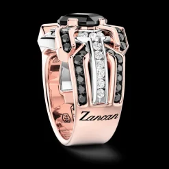 Anello Zancan in oro 18kt con diamante nero.