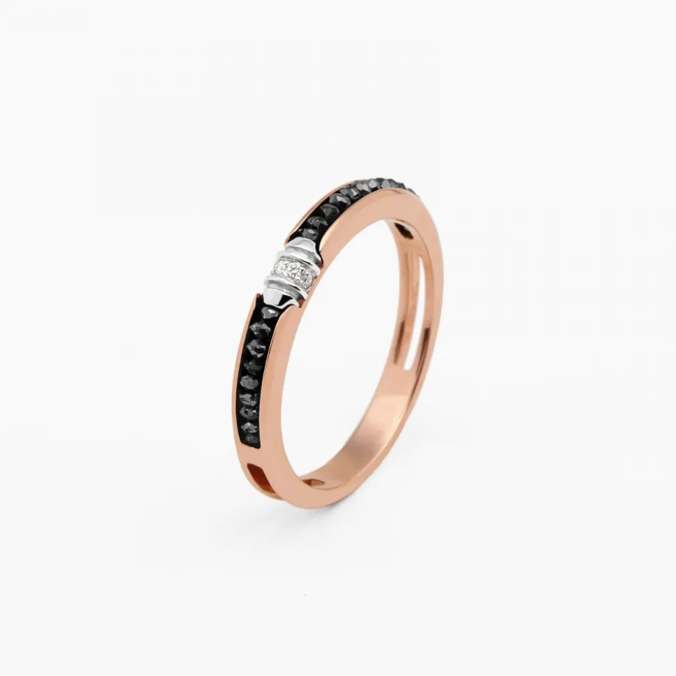 Anello Zancan in oro rosa e bianco con diamanti.