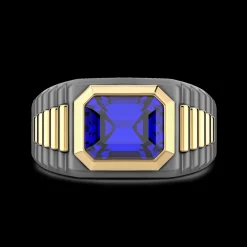 Anello Zancan in titanio, oro 18kt e diamanti neri