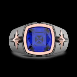 Anello Zancan in titanio, oro 18kt e diamanti neri