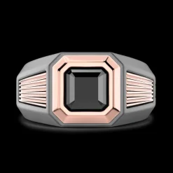 Anello Zancan in titanio, oro 18kt e diamanti neri