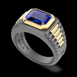 Anello Zancan in titanio, oro 18kt e diamanti neri