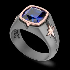 Anello Zancan in titanio, oro 18kt e diamanti neri