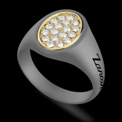 Anello Zancan in titanio, oro 18kt e diamanti.