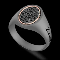Anello Zancan in titanio, oro 18kt e diamanti.