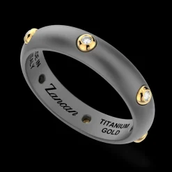 Anello Zancan in titanio, oro 18kt e diamanti neri