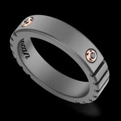 Anello Zancan in titanio, oro 18kt e diamanti neri – Design moderno ed esclusivo