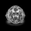 Anello Zancan leone in argento con finitura vintage.