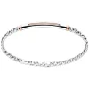 Bracciale a grumetta Zancan in argento con targa ed inserti in oro rosa.