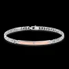 Bracciale a grumetta Zancan in argento con targa ed inserti in oro rosa.