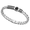 Bracciale a grumetta Zancan in argento con targa e onice.
