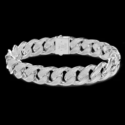 Bracciale a grumetta Zancan in argento con finitura striata.