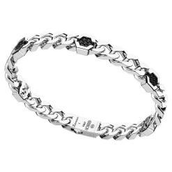 Bracciale a grumetta Zancan in argento con pietre nere.