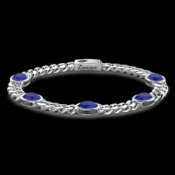Bracciale a grumetta Zancan in argento con pietre blu.