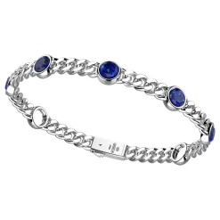 Bracciale a grumetta Zancan in argento con pietre lapis.