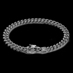 Bracciale a grumetta Zancan in argento con chiusura a testa di pitbull.