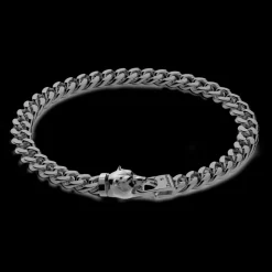 Bracciale a grumetta Zancan in argento con chiusura a testa d'orso.