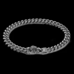 Bracciale a grumetta Zancan in argento con chiusura a testa di tigre.