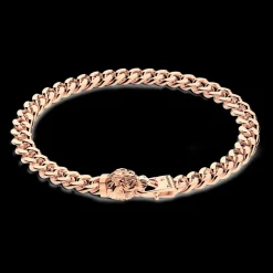 Bracciale a grumetta Zancan in argento con chiusura a testa di tigre.