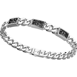 Bracciale a grumetta Zancan in argento con targhe.