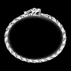 Bracciale a grumetta Zancan in argento con chiusura a testa di pantera.