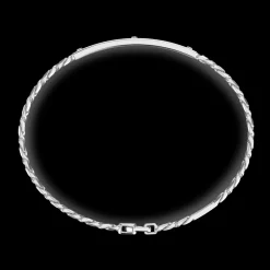 Bracciale a grumetta Zancan in argento con targa ed inserti in oro rosa.