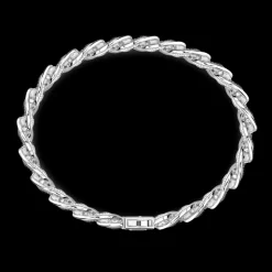 Bracciale a grumetta Zancan in argento con finitura striata in nero.