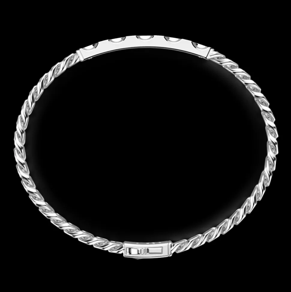 Bracciale a grumetta Zancan in argento con tamburo.