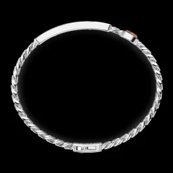 Bracciale a grumetta Zancan con targa e pietra occhio di tigre.