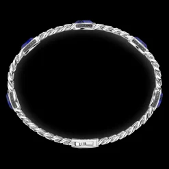 Bracciale a grumetta Zancan in argento con pietre blu.