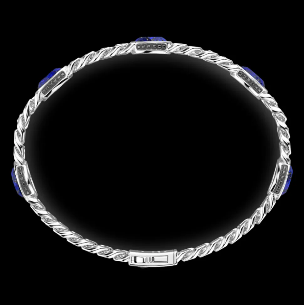 Bracciale a grumetta Zancan in argento con pietre blu.