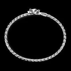 Bracciale a grumetta Zancan in argento con chiusura a testa di pitbull.