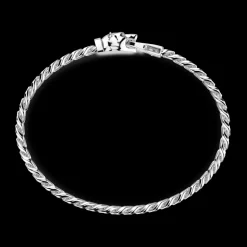 Bracciale a grumetta Zancan in argento con chiusura a testa d'orso.
