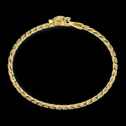 Bracciale a grumetta Zancan in argento con chiusura a testa di tigre.