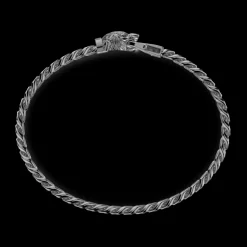 Bracciale a grumetta Zancan in argento con chiusura a testa di tigre.