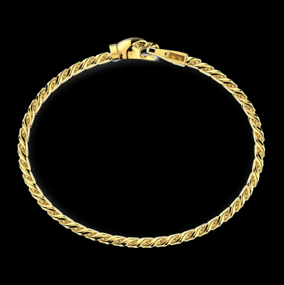 Bracciale a grumetta Zancan in argento con chiusura a testa d'aquila.