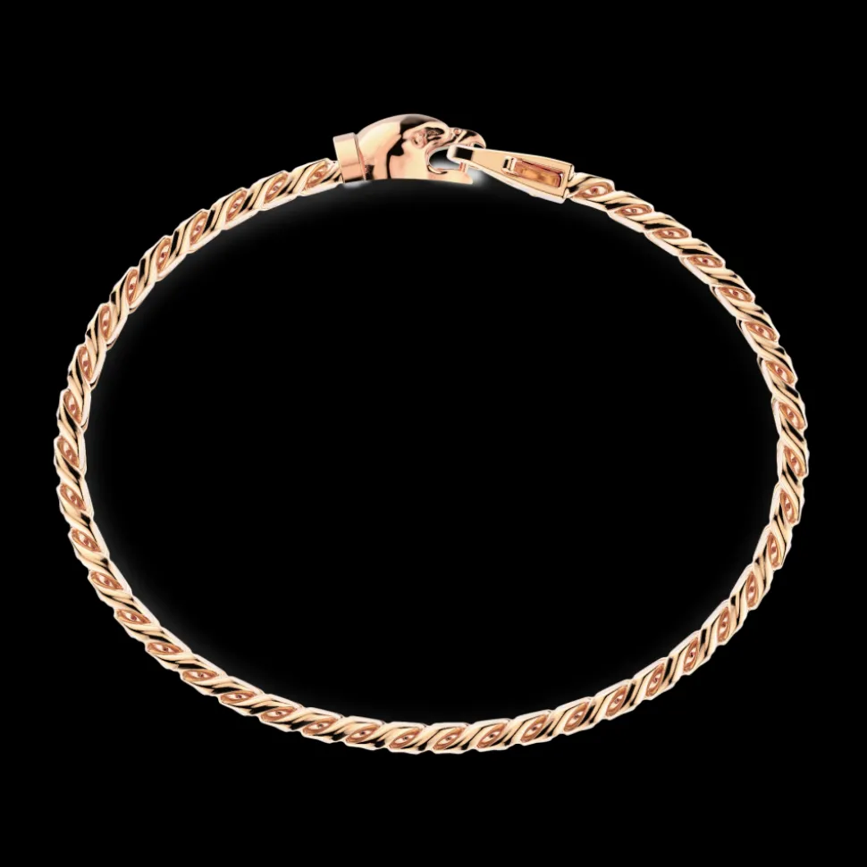 Bracciale a grumetta Zancan in argento con chiusura a testa d'aquila.