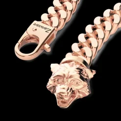 Bracciale a grumetta Zancan in argento con chiusura a testa di lupo.
