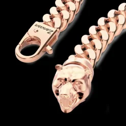 Bracciale a grumetta Zancan in argento con chiusura a testa d'orso.
